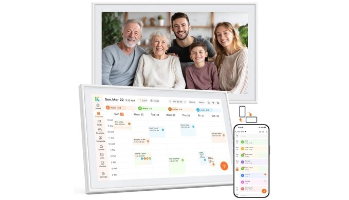 15.6" Digital Calendar Wall Touch Screen Family Planner Picture Frames Sync