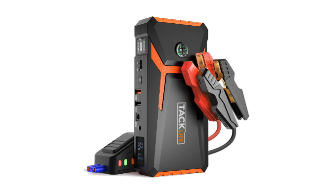 TACKLIFE 800A Peak 18000mAh Car Jump Starter with LCD Display (up to 7.0L  Gas, 5.5L Diesel Engine) 12V Auto Battery Booster Quick Charger