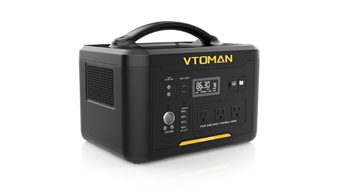 1500W VTOMAN Portable Power Station Solar Generator LiFePO4 Battery for  Camping