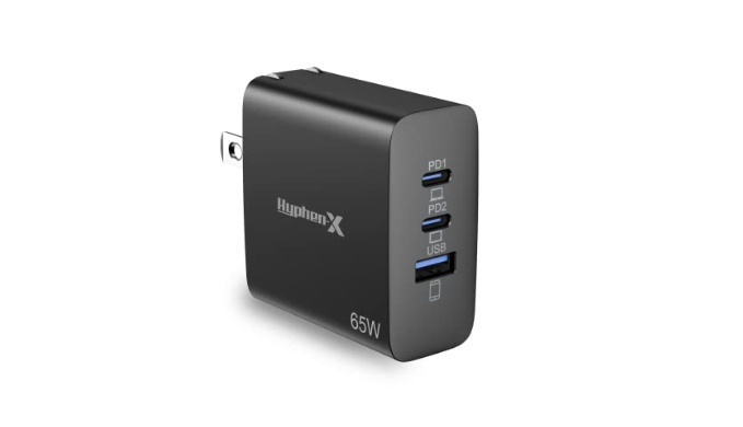 GaN 65W USB C Chargeur 3 Ports USB C Alimentation Voyage