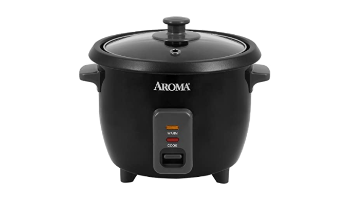 Aroma Rice Cooker and Steamer 6 Cup Black