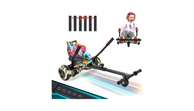 YOXIER Hoverboard Go Kart,27"-39" Adjustable Length Hoverboard