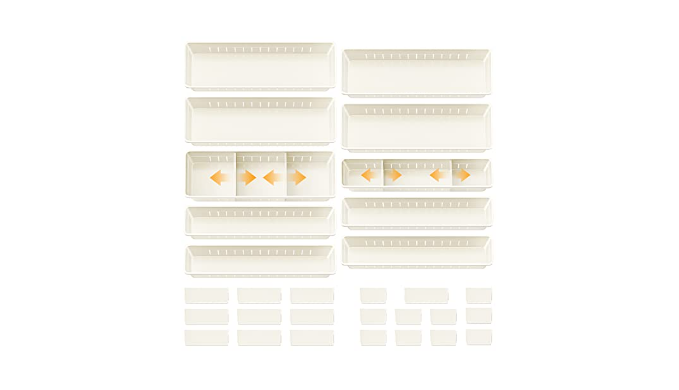 JONYJ Drawer Organizers, 2 Sizes of Drawer Divider and Storage Bins, 30 ...