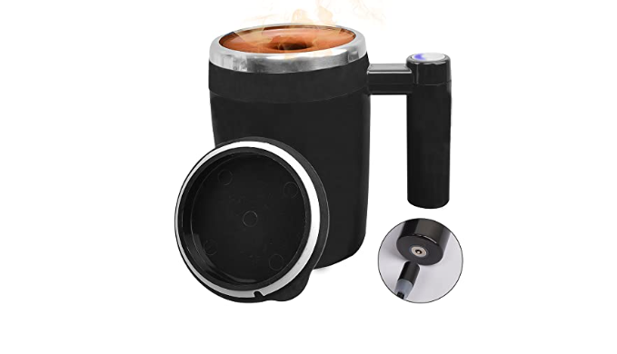 XHJBaby Self Stirring Coffee Mug, Rechargeable Automatic Magnetic Mixing  Stainless Steel Cup with Lid for Coffee Tea Hot Chocolate Milk Cocoa 13oz  Black Electric Mixer Mug - Coupon Codes, Promo Codes, Daily