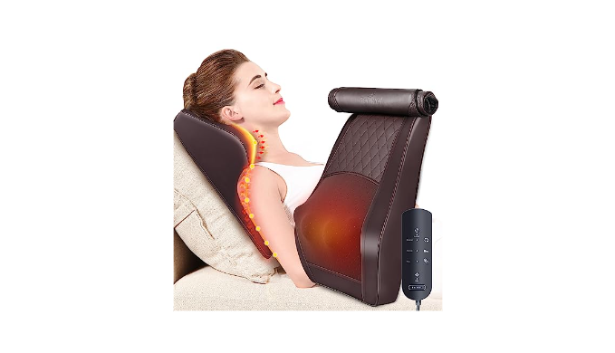 Shiatsu Back Shoulder Neck Massager W/ Heat Deep Tissue 3D Kneading Pillow  Relax