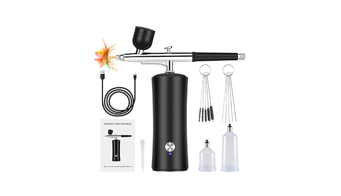 Baetuy Airbrush Kit with Compressor, Auto Handheld Airbrush Gun with 0.3mm  Tip, Rechargeable, Portable Air Brushes for Nail Art, Tattoo, Painting,  Makeup, Cake, Model Painting - Coupon Codes, Promo Codes, Daily Deals