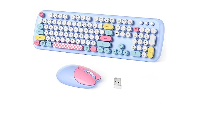 最旬ダウン Wireless Keyboard Mouse Combo, 2.4GHz USB Typewriter with 