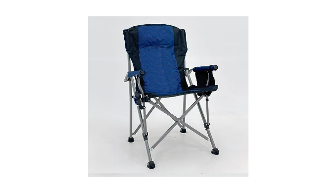 ANBLIZE Camping Chairs for Adults, Lawn Chairs Folding Hard Arm High Back  and Heavy Duty with Cup Holder Carry Bag Included,Outdoor Chairs for Camp,  Fishing, Hiking, Outdoor (Blue) - Coupon Codes, Promo