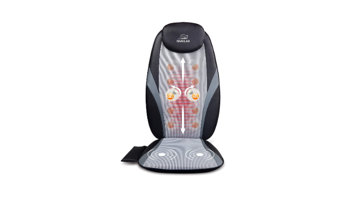 Snailax Shiatsu Neck and Back Massager with Heat, Deep Kneading Massage Chair  Pad, Seat Cushion Massager with Gel, Gifts 