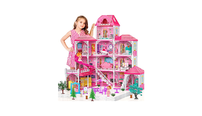  Dream Doll House Girls Toys- 4-Story 12 Rooms