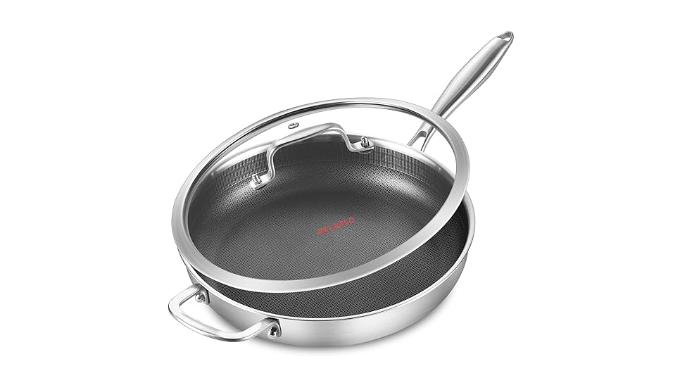 DELARLO Whole body Tri-Ply Stainless Steel 12 Inch Frying Pan With  Lid,Kitchen skillet Oven safe induction pots and pan (Detachable Handle) -  Coupon Codes, Promo Codes, Daily Deals, Save Money Today