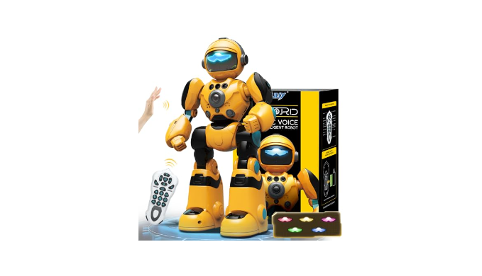 FUUY RC Robot Toys for Kids Ages 2-4 3 4 5-7 Year Old Magic Record Voice  Function, Remote Control Robots for Boys and Girls Programmable Music Dance  Interactive Warrior Robo Birthday Gift