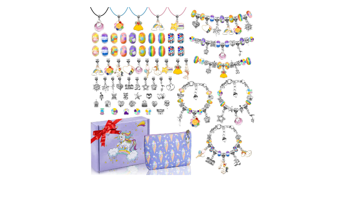 Anicco Charm Bracelet Making Kit,Jewelry Making Kit for Girls 8-12