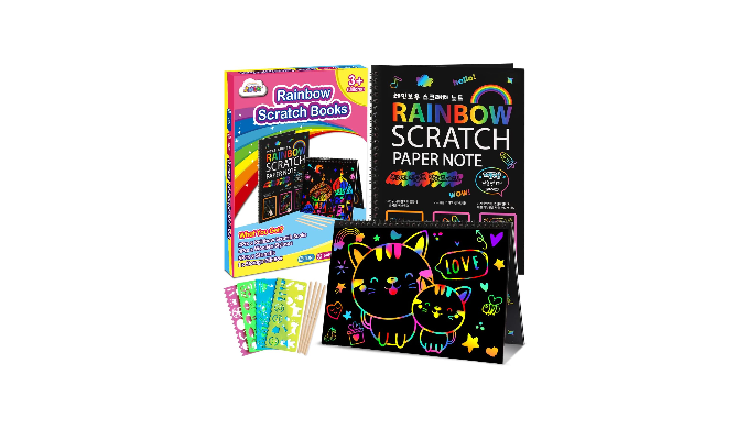 ZMLM Scratch Paper Art-Crafts Gift: 2 Pack Bulk Rainbow Magic Paper  Supplies Toys for 3 4 5 6 7 8 9 10 Years Old Girls Kids Favors Gifts for  Birthday Halloween Christmas
