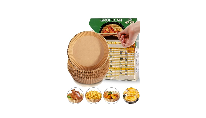 Air Fryer Disposable Paper Liners, Round 125 Pcs Parchment Cooking Liner for Ninja AF161 AF150AMZ Airfryer, Microwave Oven, Frying Pan, 8 Inch Air Fryers Filters Sheets for 5 6 7 8 Qt