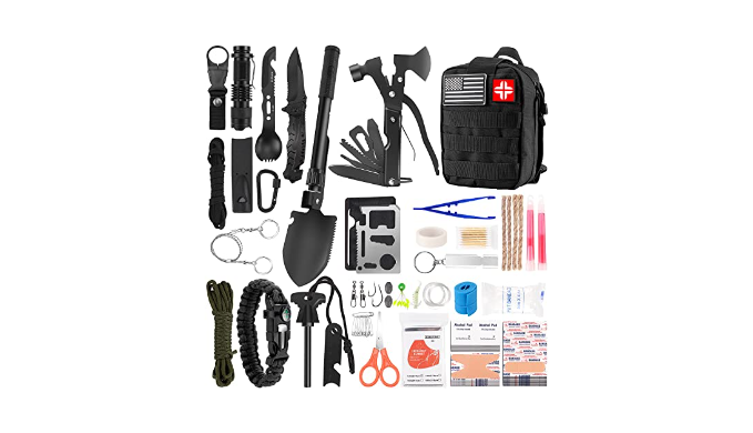 Survival kit,Camping Survival kit is The Best Survival Tool for Outdoor  Camping, Wilderness Survival Equipment, car Survival kit, Outdoor  lifesaving kit is The Best Gift for Family and Friends : : Sports