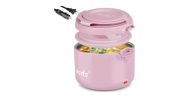 Crock-Pot Electric Lunch Box, Portable Food Warmer for Travel, Car,  On-the-Go, 20-Ounce, Blush Pink | Keeps Food Warm & Spill-Free |  Dishwasher-Safe 