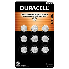 Duracell CR2032 3V Lithium Battery with Child Safety Features, 2032 Battery  Lithium Coin Battery Compatible with Apple AirTag, Key Fob, and Other  Devices, CR Lithium 3 Volt Cell - 9 Count Pack 