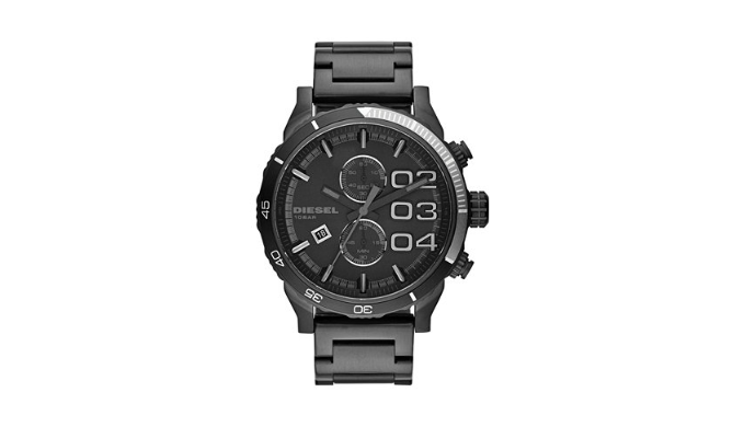 Diesel Men's Chronograph Double Down 2.0 Black Ion-Plated