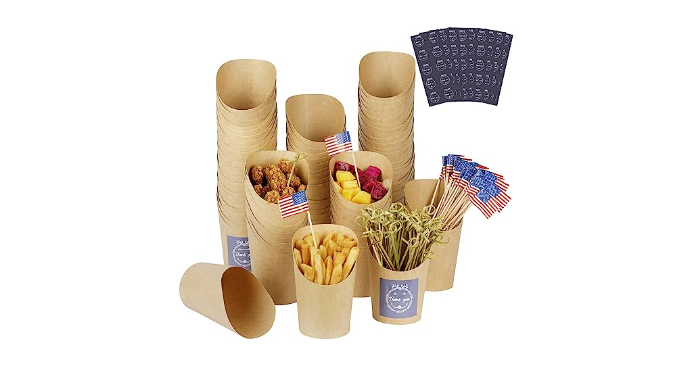 100PCS 14 oz Charcuterie Cups, 50 Pcs Bamboo Skewer, 50 Pcs national ...