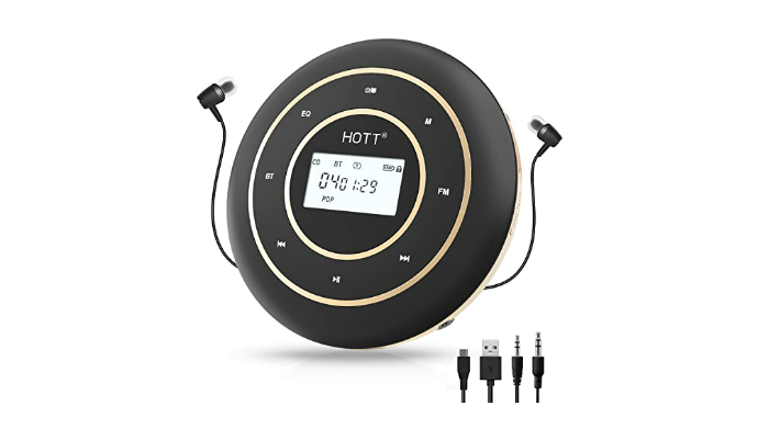 Cd player portable monodeal bluetooth cd player for car and personal monodealcorp
