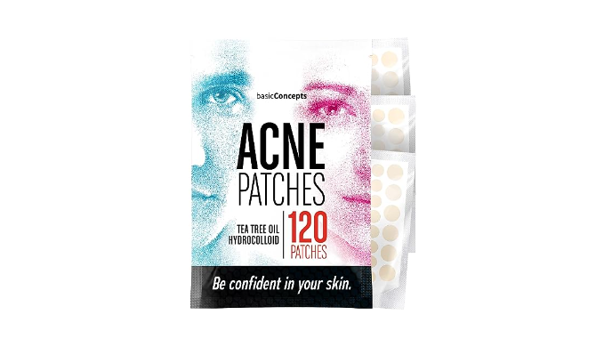 BASIC CONCEPTS Pimple Patches for Face (120 Pack), Hydrocolloid Patch