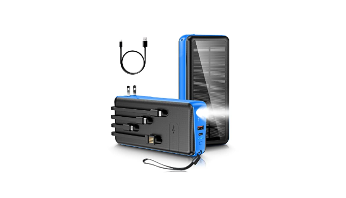 boogostore Portable Charger with Built in Cable and Wall Plug 50000mAh ...