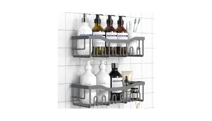 EUDELE Shower Caddy 2 Pack, Adhesive Shower Organizer for Home Decor ...