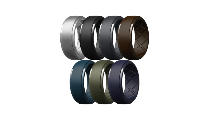 Rings Amazon Egnaro Silicone Wedding Bands (4-Pack) Wide