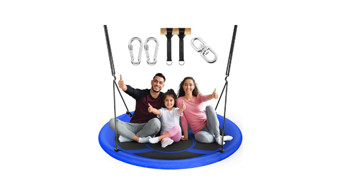 76‐⑲DWE Fun With Words/Fun andAdventures Everyfun 43″ Saucer Tree Swing for Kids Adult, 700lbs Weight