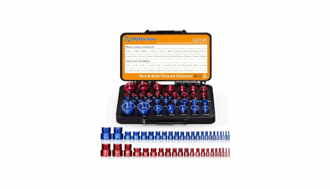 44pcs Nut and Bolt Thread Checker Standard and Metric Set Thread ...