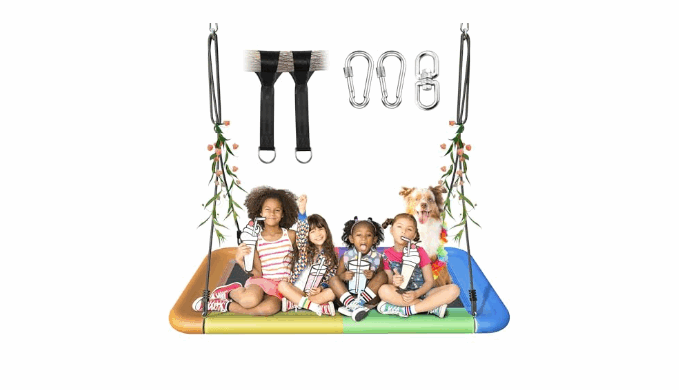 Everyfun Tree Swing for Kids and Adults, 60″ Waterproof